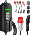 NOEIFEVO Typ2 Mobile Wallbox/Ladestation 11 kW 3-Phasen, 6-16 A Einstellbarer Ladestrom, 1-12 Stunden Verzögerungs-Ladung, CEE 16A auf Typ2 Tragbarer EV-Ladegerät mit 5m Ladekabel, Für alle Typ2 EV & PHEV