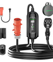 11KW EV Charging Station, 16A 3 Phase Type 2 Mobile Charger for Electric Vehicles, CEE 16A Plug, 5 Meter Cable EVSE Wallbox