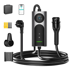 NOEIFEVO CY01 Type 2 laadkabel Schuko 220V, 3,7kW mobiele Wallbox met APP, 6-16A 1-fasige laadkabel e-auto voor alle EVs (IEC 62196-2) & PHEVS