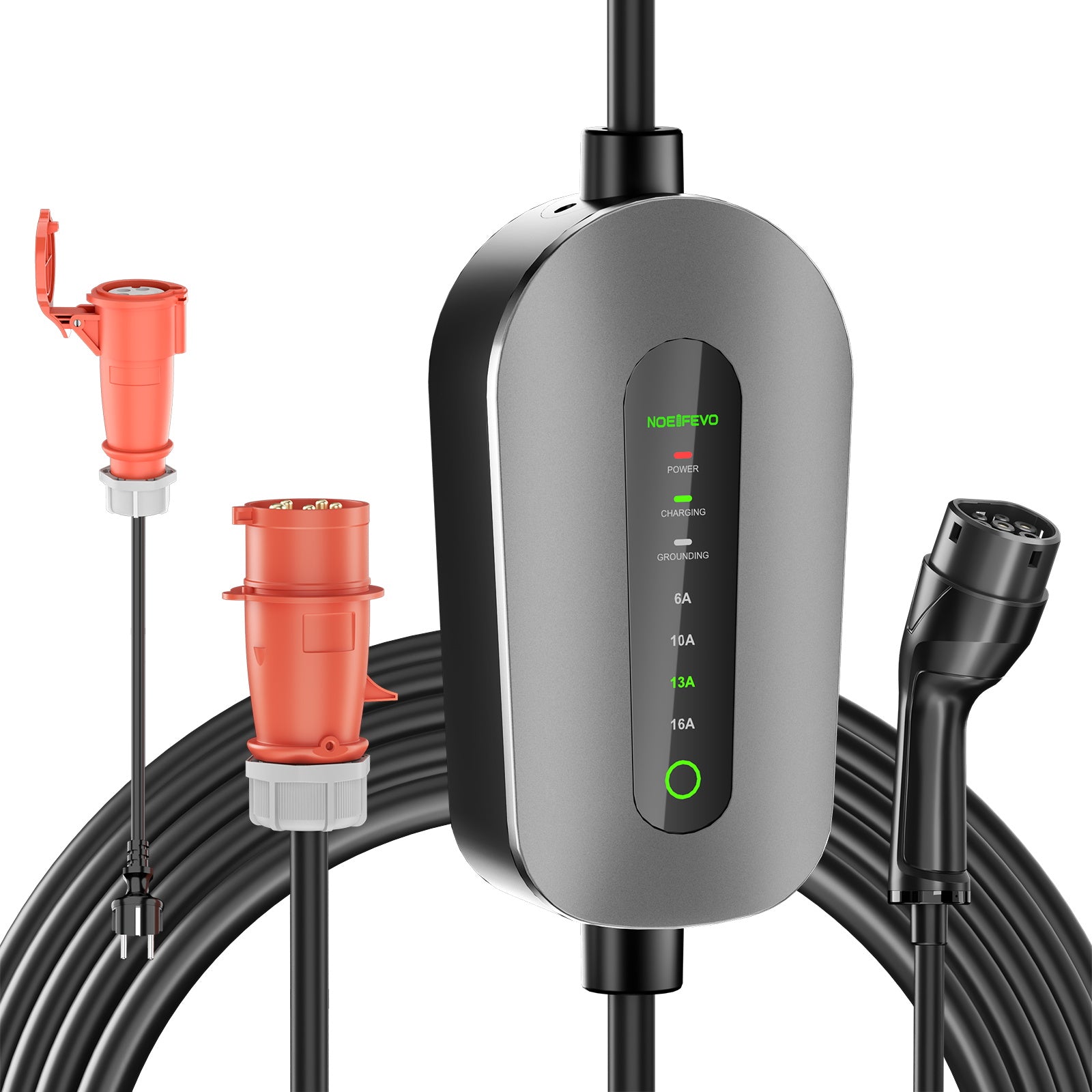 NOEIFEVO F095-3 Type 2 naar CEE16A EV-laadkabel voor elektrisch voertuig, 11KW wallbox 6A tot 16A regelbare stroom, 3m/5m/10m
​