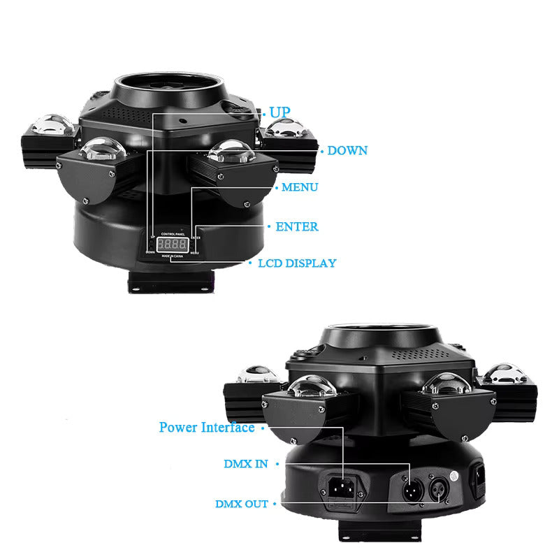 150W Moving Head Scheinwerfer, Laser Stroboskop Effekt, DMX Bühnenlicht, Vollfarb LED Licht, rotierendes DJ-, Disco-, Party- und Barlicht(1pcs)