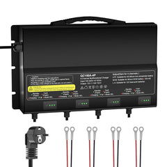 NOEIFEVO Universell batteriladdare 12V 40A 4-bankar (10A/bank), vattentät 12V LiFePO4 litium-blybatteriladdare för husbil, båt, motorcykel, gräsklippare, trollingmotor och blybatteri