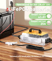 NOEIFEVO 36V 38.4V LiFePO4 acculader, 43.8V 25A oplader voor golfwagen, boot LiFePO4 accu