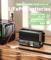 Noeifevo 14.6V 50A LiFePO4 Cargador de batería para 12V(12.8V) LiFePO4 Batería, Reset LiFePO4 Cargador de batería