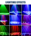 Laser-lavaprojektori RGB-laserilla, skannausvaloeffekte, LED-sisävalaistus lavaa varten – täydellinen DJ:ille, diskoihin, syntymäpäivä- ja hääjuhliin. Tukee DMX512:ta ja ääniohjattua toimintaa