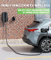 Noeifevo Q5 7KW 11KW 22KW EV Wallbox Laddstation, 5M Laddkabel vattentät