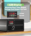 NOEIFEVO 116.8V 1A-12A Ładowarka do baterii LiFePO4, odpowiednia dla akumulatora LiFePO4 102.4V (96V) 32S, wyświetlacz LCD, regulowany prąd