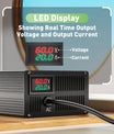 NOEIFEVO 60V 1A-20A Regulated Battery Charger for Lead-Acid Batteries, AGM, Gel, Golf Cart Battery Charger, LED Display