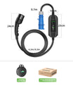 NOEIFEVO 7.2KW EV-Ladekabel, Typ 2 32A 1 Phase EV-Ladegerät, Mobile EVSE-Ladestation mit CEE Blue Stecker