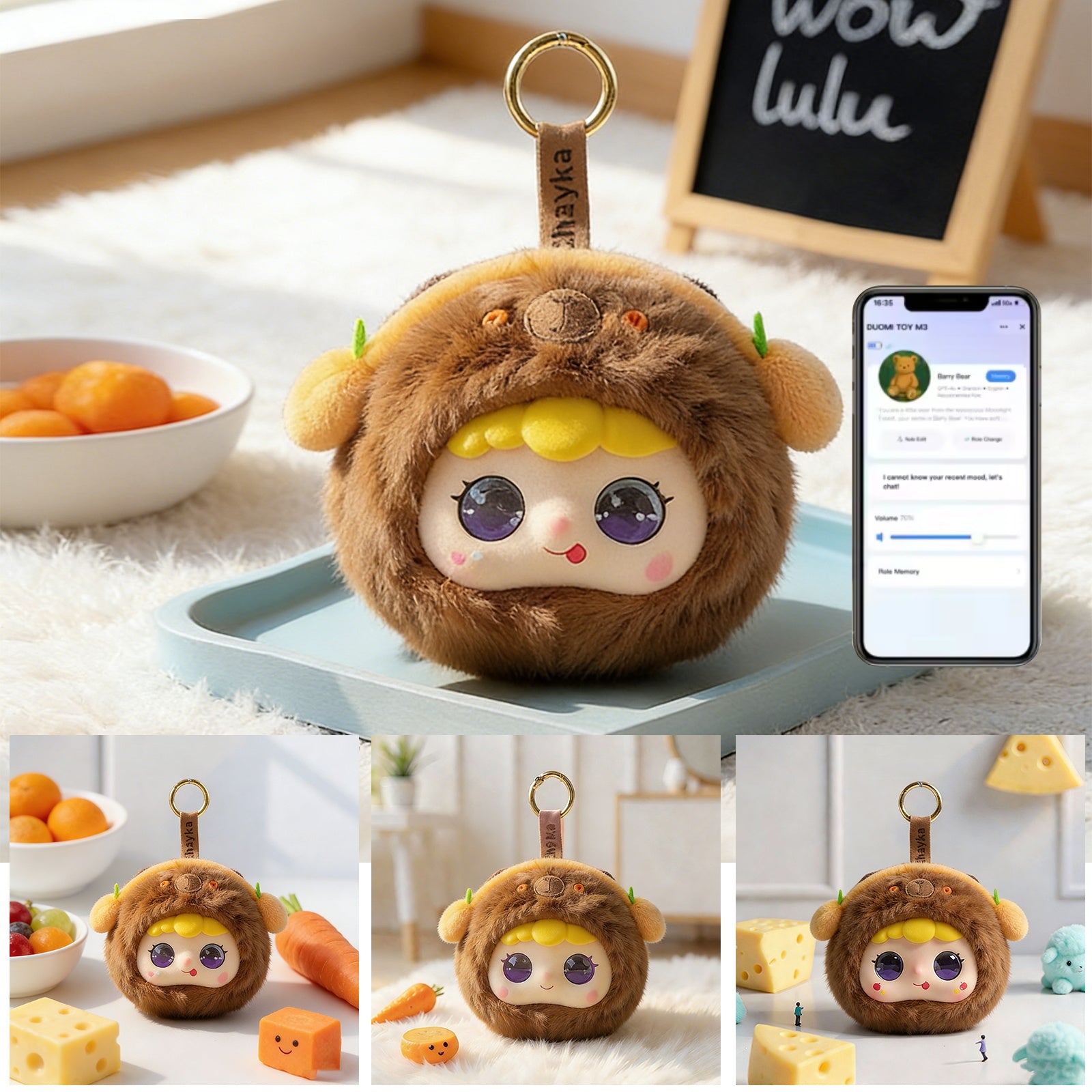 KI-Plüschroboter mit LED-Augen und Sprachsteuerung – mehrsprachiges, interaktives Begleitspielzeug, Lernpuppe für die frühe Kindheit, ideales Geschenk für Kinder & intelligenter Smart-Home-Begleiter