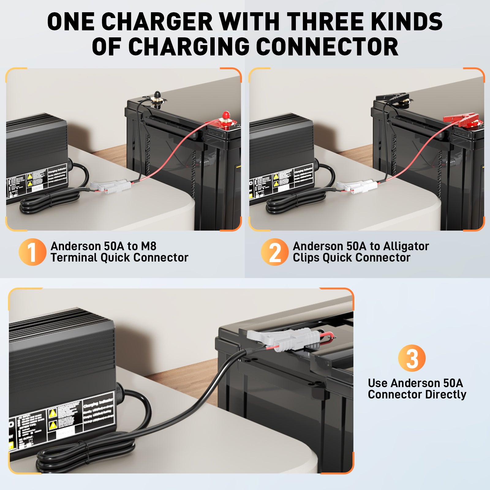 Noeifevo 12V 12,8V 30A Lithium LiFePO4 batteriladdare, laddningsspänning 14,6V, 0V BMS aktivering, automatisk avstängning, aluminiumhus