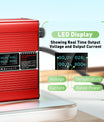 NOEIFEVO 50.4V 2A 2.5A 3A Lithium-Ladegerät für 12S 44.4V Li-Ion Lipo-Batterien, mit LCD-Anzeige, Kühlventilator, automatischer Abschaltung(RED)