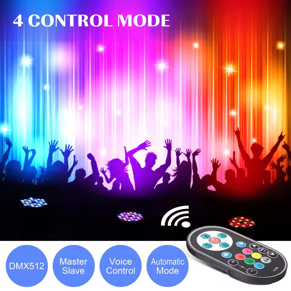 2er-Pack RGB LED Par Strahler, 36 LED Bühnenlicht Partylicht mit Fernbedienung, Discolicht Scheinwerfer Bunt Beleuchtung für Moving Head DJ Party Show Bar Nebelmaschine Halloween Weihnachten