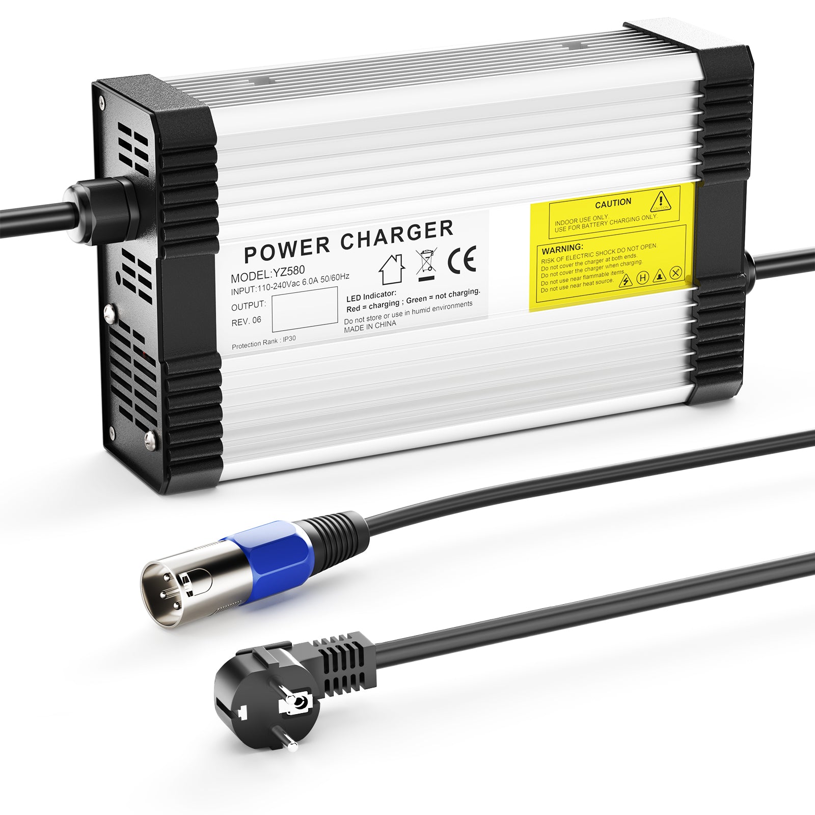 NOEIFEVO 50.4V 8A Lithium-Batterieladegerät für 12S 44.4V Lithium  Batterie,mit Kühlventilator, automatische Abschaltung.