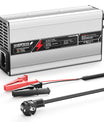 NOEIFEVO 14,6V 20A Caricabatterie LiFePO4 per batteria 12V (12,8V) 4S, spegnimento automatico, case in alluminio, con ventilatore (Argento).