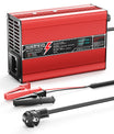 NOEIFEVO 54.6V 2A 2.5A 3A Caricabatterie al litio per batterie 13S 48.1V Li-Ion Lipo, con ventola di raffreddamento, spegnimento automatico (ROSSO)