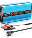 NOEIFEVO 42V 10A 10S Lithium-Batterieladegerät, für 10S 37V Li-Ion Batterie, automatische Abschaltung, Aluminiumgehäuse, mit Lüfter(blau)