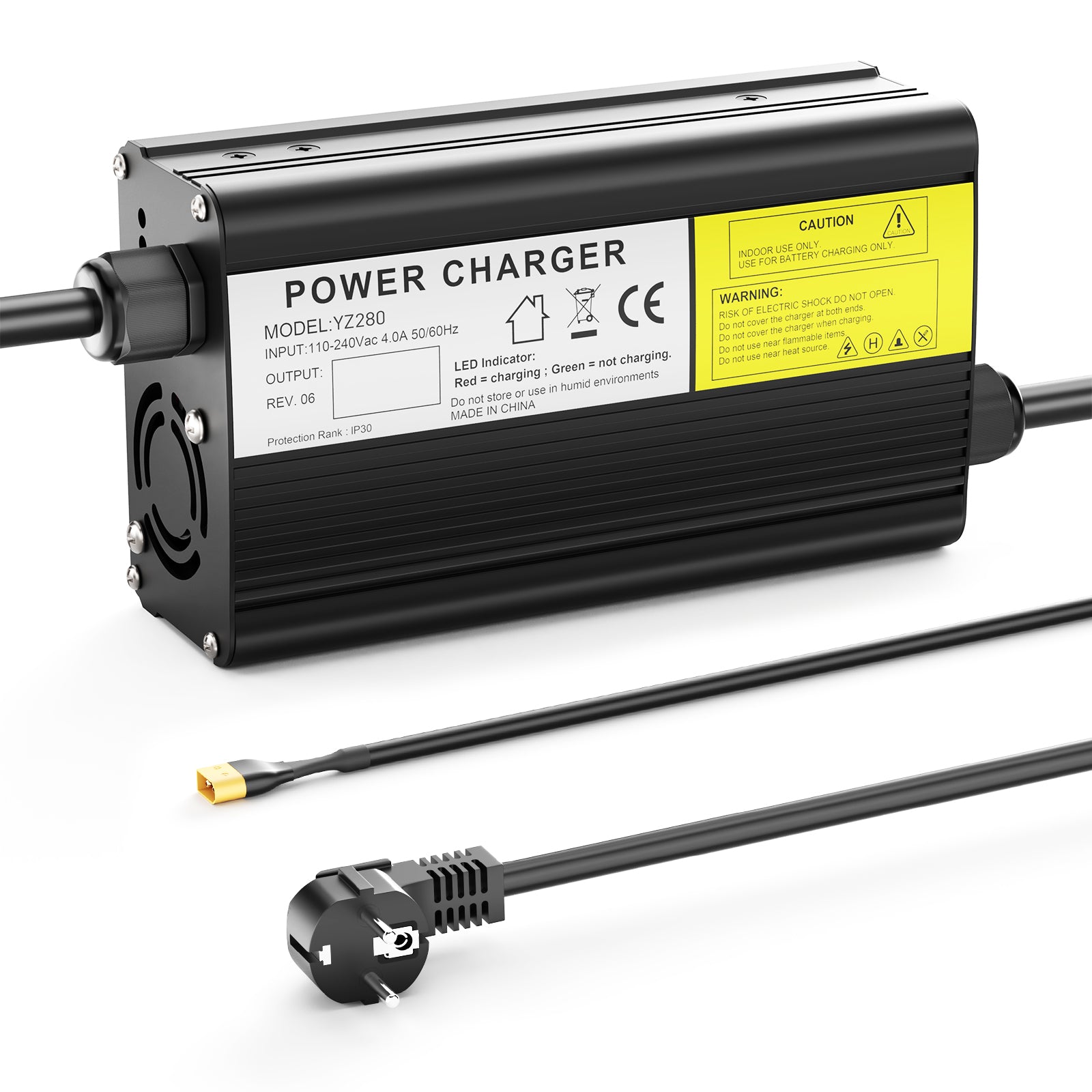 NOEIFEVO 4.2V 12A Litiumbatteriladdare för 3.7V 1S Litiumbatteri, E-cykel, rullande elektrisk enhet, motorcykelladdare.