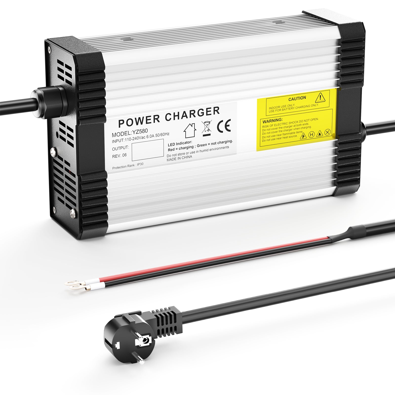 NOEIFEVO 27.6V-29.4V 14A Cargador de batería de plomo-ácido  para baterías de plomo-ácido de 24V, con ventilador de refrigeración y apagado automático.