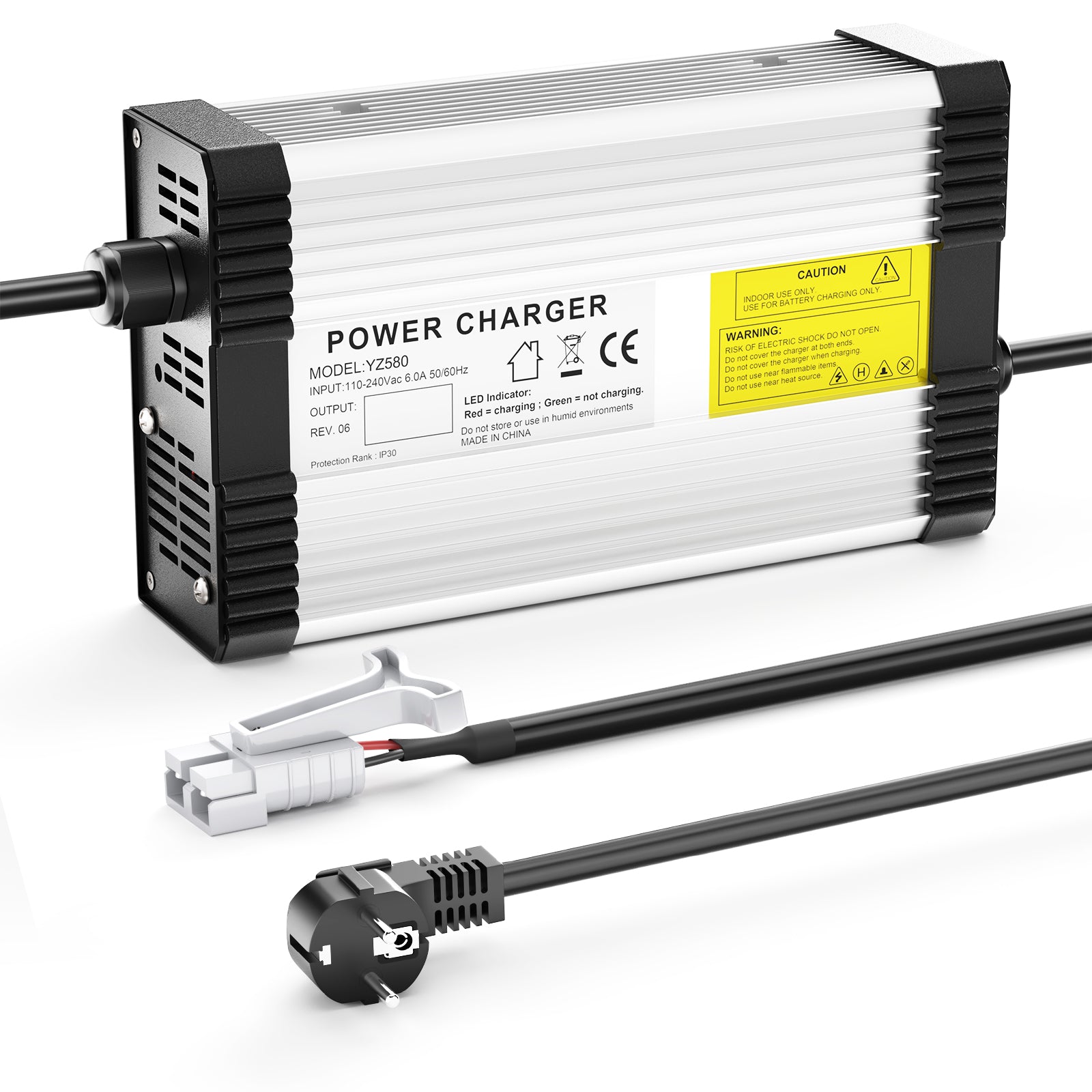 NOEIFEVO 58.4V 8A LiFePO4-batteriladdare för 48V 51.2V 16S LiFePO4-batteri, med kylfläkt, automatisk avstängning.