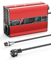 NOEIFEVO 46.2V 2A 3A 3.5A 4A Lithium-Ladegerät für 11S 40.7V Li-Ion Lipo-Batterien, mit LCD-Anzeige, Kühlventilator, automatischer Abschaltung(RED)