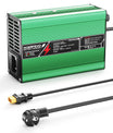 NOEIFEVO 37.8V 2A 3A 3.5A 4A Cargador de batería de litio para baterías Li-Ion Lipo 9S 33.3V, ventilador de refrigeración, apagado automático (VERDE)