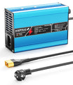 NOEIFEVO 36.5V 2A 3A 3.5A 4A LiFePO4 Batterijoplader voor 10S 32V LiFePO4 Batterij, automatische uitschakeling (BLAUW)