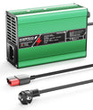 NOEIFEVO 37.8V 2A 3A 3.5A 4A Cargador de batería de litio para baterías Li-Ion Lipo 9S 33.3V, ventilador de refrigeración, apagado automático (VERDE)