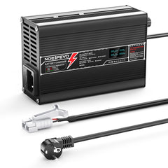 NOEIFEVO 29.4V 5A Cargador de Litio para Baterías Li-Ion Lipo de 7S 25.9V, con Pantalla LCD, Ventilador de Enfriamiento, Apagado Automático.