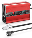 NOEIFEVO 50.4V 2A 2.5A 3A litiumladdare för 12S 44.4V Li-Ion Lipo-batterier, kylfläkt, automatisk avstängning(RED)