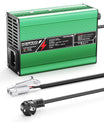 NOEIFEVO 54.6V 2A 2.5A 3A Lithium-lader til 13S 48.1V Li-Ion Lipo-batterier, køleventilator, automatisk slukning (GRØN)