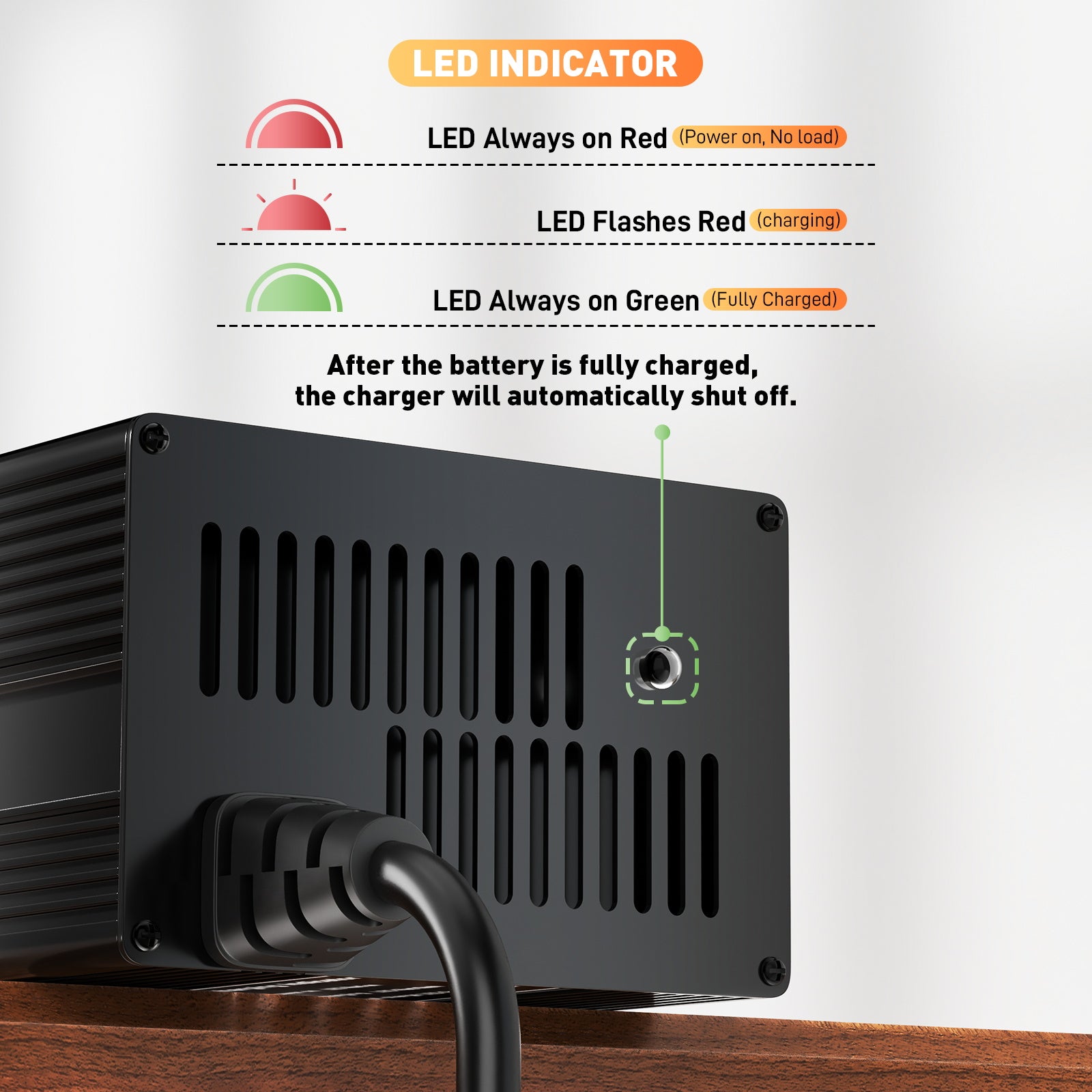 Noeifevo 14,6V 20A LiFePO4-akkulaturi 12V 12,8V LiFePO4-litiumakulle, 0V BMS-aktivointi, automaattinen sammutus, alumiiniseoskotelo