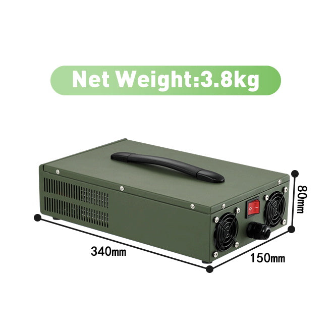 NOEIFEVO 12V 10A-100A Lithium LiFePO4 Batterioplader, Ladespænding 14,6V, LCD Display, Strøm Justerbar, Ventilator