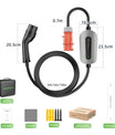 NOEIFEVO F095-3 Cable de carga EV tipo 2 a CEE16A para vehículo eléctrico, caja de pared de 11KW, corriente ajustable de 6A a 16A, 3m/5m/10m
​