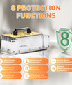 NOEIFEVO 51,2V 48V 16S Lithium LiFePO4 acculader, 58,4V 35A lader voor zonne-energiebatterijen, golfwagenaccu's, bootaccu's, waterdicht, 0V BMS-geactiveerd
