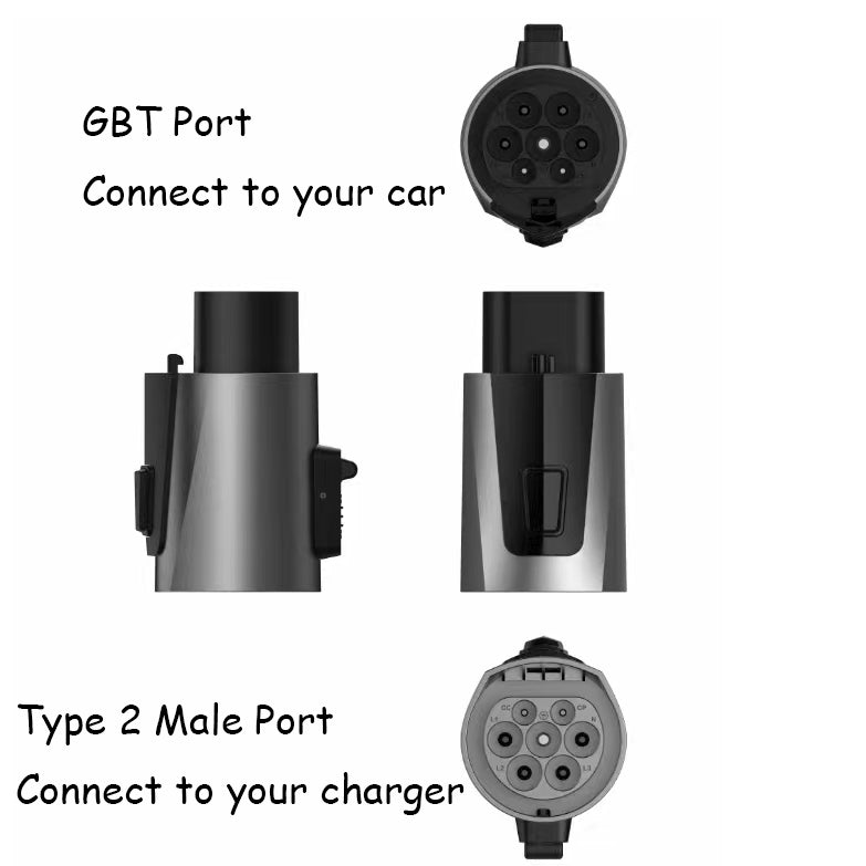 Type2-GB/T EV-sovitin 22KW 32A Type2 EV-laturiin kiinalaisiin sähköajoneuvoihin