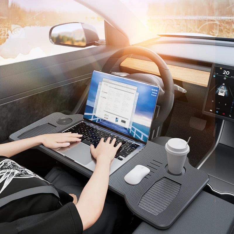 Draagbare tafel voor Tesla Model 3 / Y / S – stuurtafel voor laptop, inklapbare fronttafel om te werken en te eten (77,5 × 30 cm)