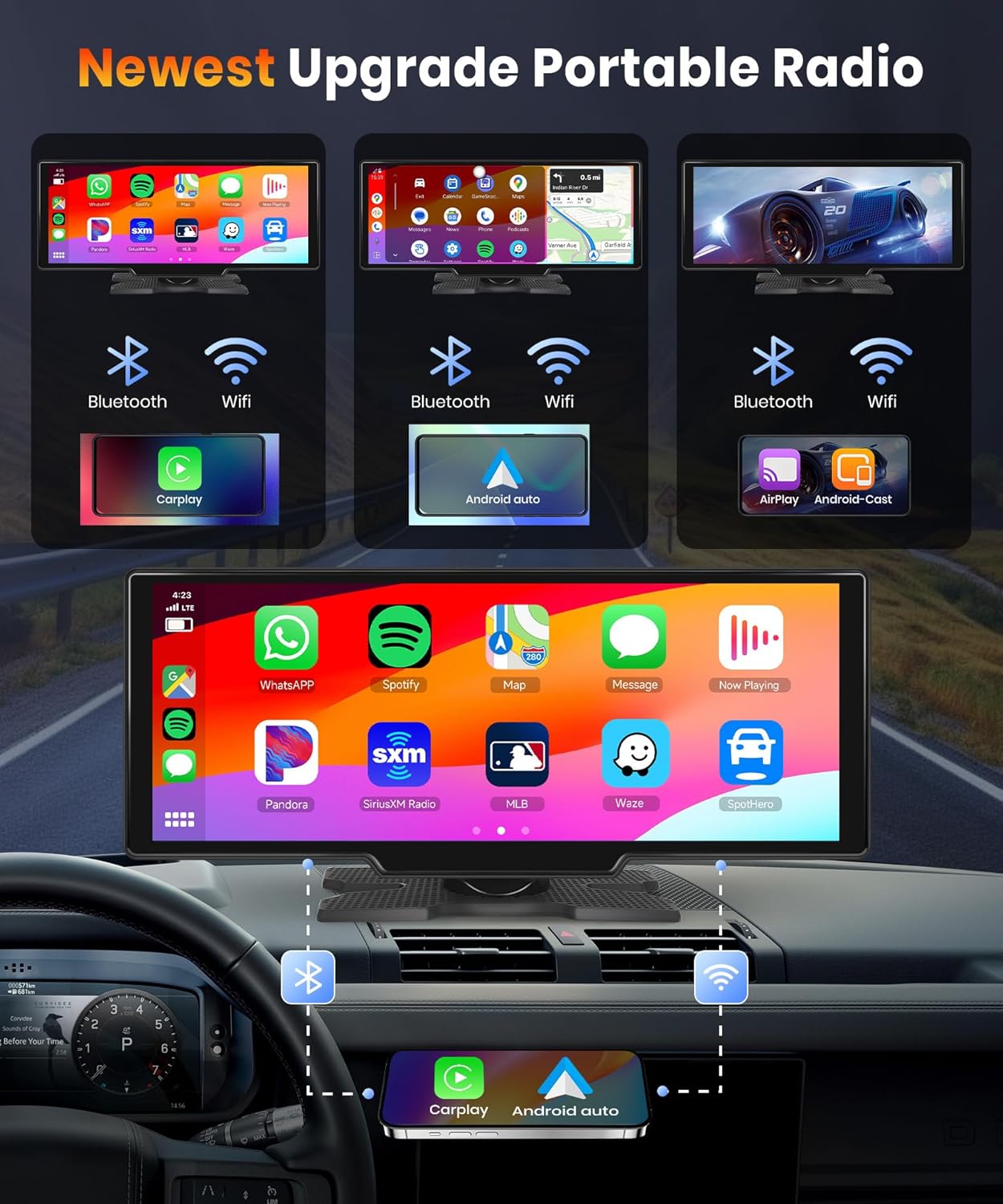10.26 Draadloos Carplay-scherm 360 Rotatie 4K Dash Cam Carplay/Android Auto Auto Stereo Auto Audio Ontvanger met 1080p Back-upcamera GPS Navigatie/Spiegel Link/Spraakbediening/Siri 10.26 Draadloos Carplay-scherm 360 Rotatie 4K Dash Cam Carplay/Android Auto Auto Stereo Auto Audio Ontvanger met 1080p Back-upcamera GPS Navigatie/Spiegel Link/Spraakbediening/Siri