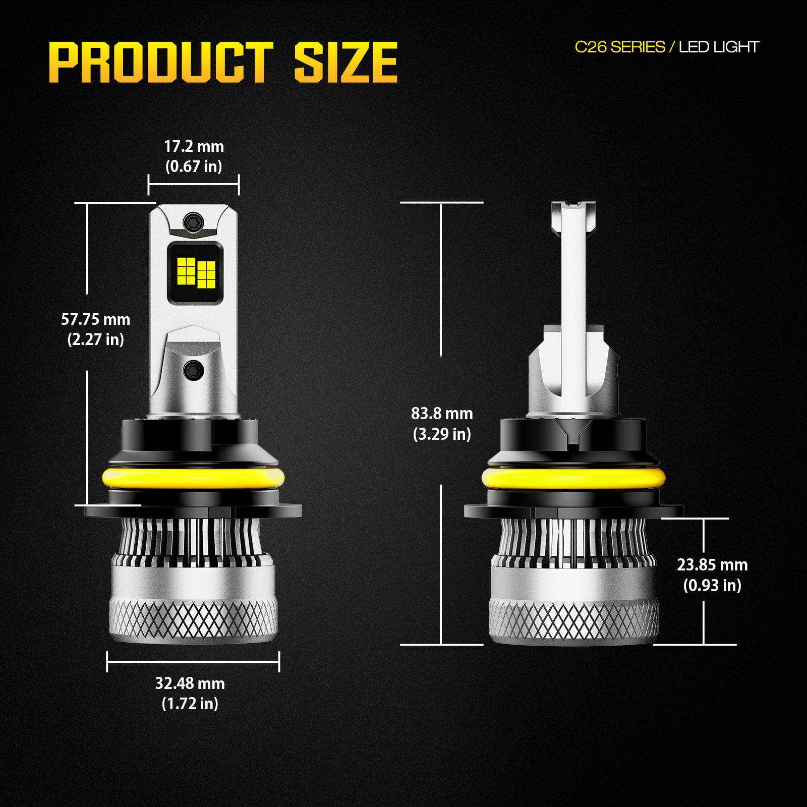 NOEIFEVO 9004 Auto Koplamp, 40.000 Lumen, 200W, 6500K Wit, IP68 Waterdicht, 100.000 Uur Levensduur, Dimlicht en grootlicht