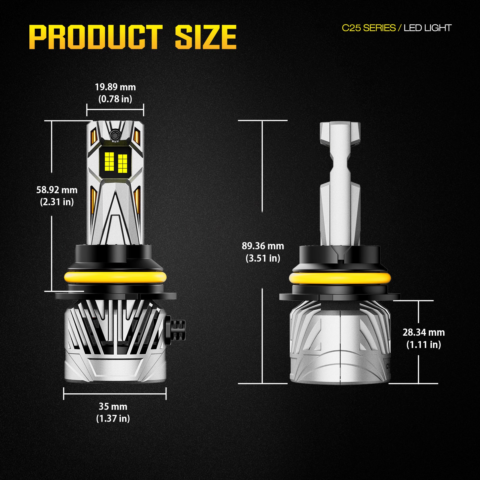 NOEIFEVO 9004 Auto svetlomety, 30 000 Lumenov, 130W, 6500K Biela, IP68 Vodotesný, 100 000 hodín životnosti, diaľkové a stretávacie svetlá