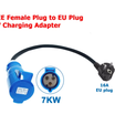 Adaptador de carga EV, de enchufe industrial CEE 32A azul a enchufe Schuko para electrodomésticos, para cargadores EV de 7kW 32A.