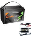 NOEIFEVO 12.8V 100Ah LiFePO4 Lithium Batterie, 1280Wh Lithium Batterie mit 100A BMS, 4000+ Ladezyklen, mit 14.6V 20A Ladegerät, perfekt als Stromquelle für Wohnmobil, Boot.