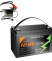 NOEIFEVO 12.8V 100Ah LiFePO4 Lithium Battery, Fully charged in 2 hours with 14.6V 50A charger, 4000+ charge cycles, , perfect as power source for motorhome, boat.