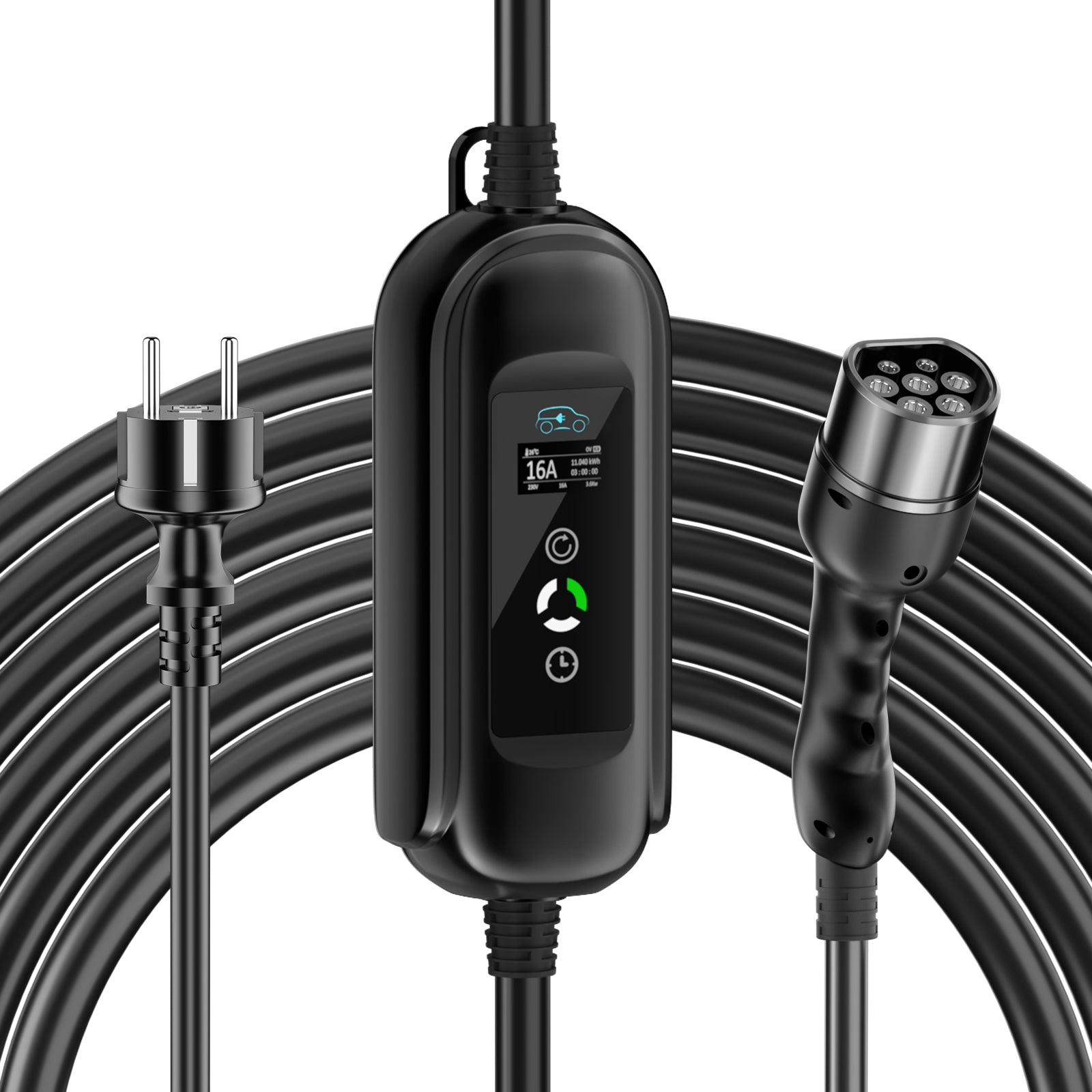 Noeifevo 15meters mobiles EV-Ladekabel , 3.6KW 16A Tragbares Typ 2 Typ 1 EV-Ladegerät mit Schuko