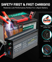 NOEIFEVO Instelbaar spannings- en stroombereik 0-15V 1-60A /85A batterijlader, compatibel met 3,7V 6V 12V lithium-, LiFePO4- en loodzuuraccu's