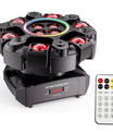 150W 6-armige RGBW beam moving head met halo-effect, podiumlicht, DMX512 honingraat-beam stroboscoop-effect, geschikt voor DJ-feesten, verjaardagsfeesten, professionele podiumverlichting, bar- en KTV-verlichting