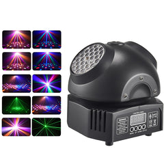 36W Mini-discolamp, RGBW LED-feestverlichting, dubbele moving-head-spot, DMX512 DJ-apparatuur, stroboscoop-podiumeffect voor nachtclub, bar en show