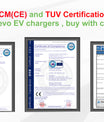 Noeifevo 15meters כבל טעינה EV נייד, 3.7KW 16A מטען EV נייד מסוג 2 סוג 1 עם Schuko