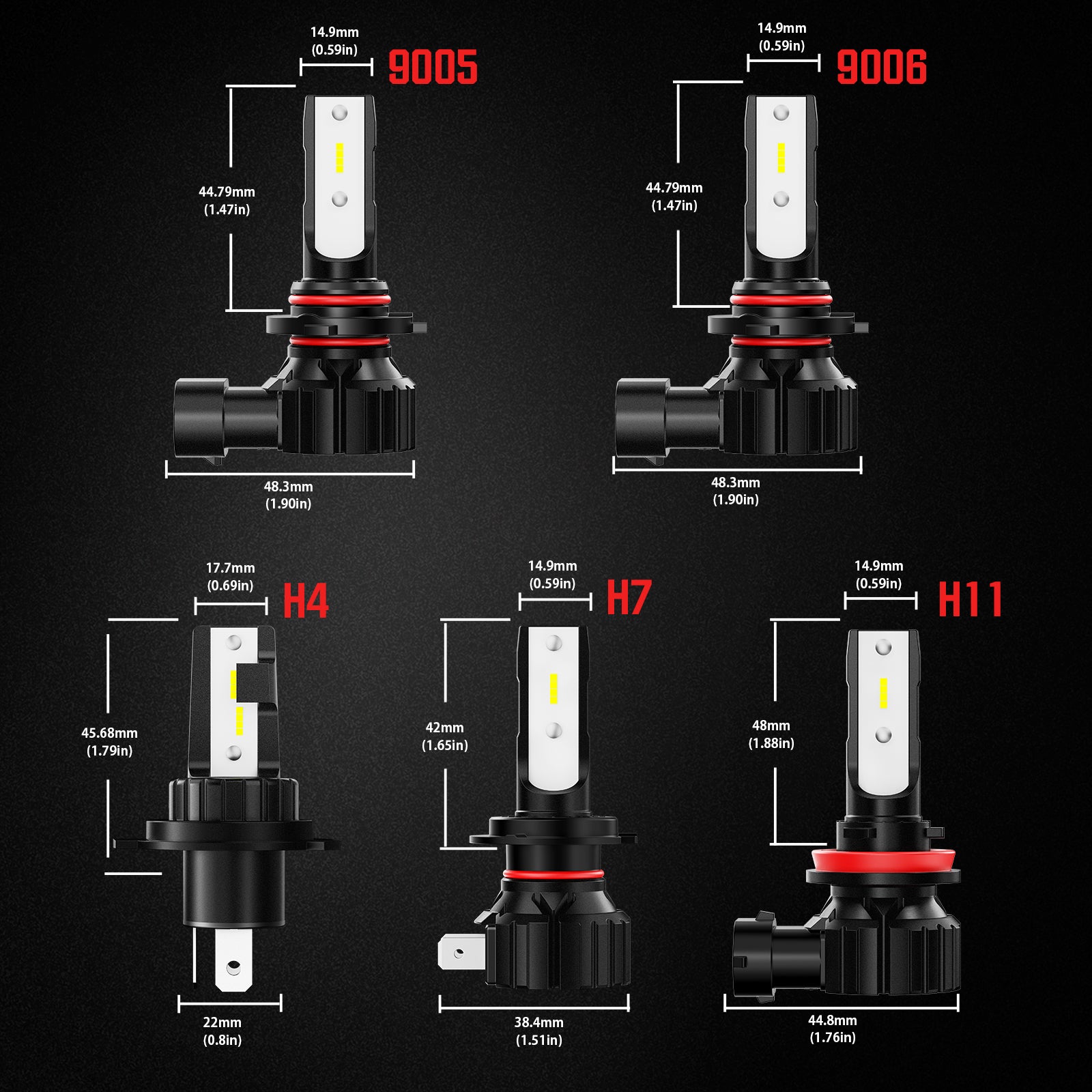 NOEIFEVO H7 H11 H4 9005 9006 Auto Ajovalo Lamppu, 50W 10000 Lumenia, 6500K Valkoinen, 50 000 Tunnin Käyttöikä, Lähivalo ja Kaukovalo