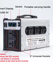 Inversor de onda senoidal pura 1500W/3000W DC 12V 24V 48V 60V 72V para AC 220V 50Hz, conversor para bateria solar e automotiva, com display LED